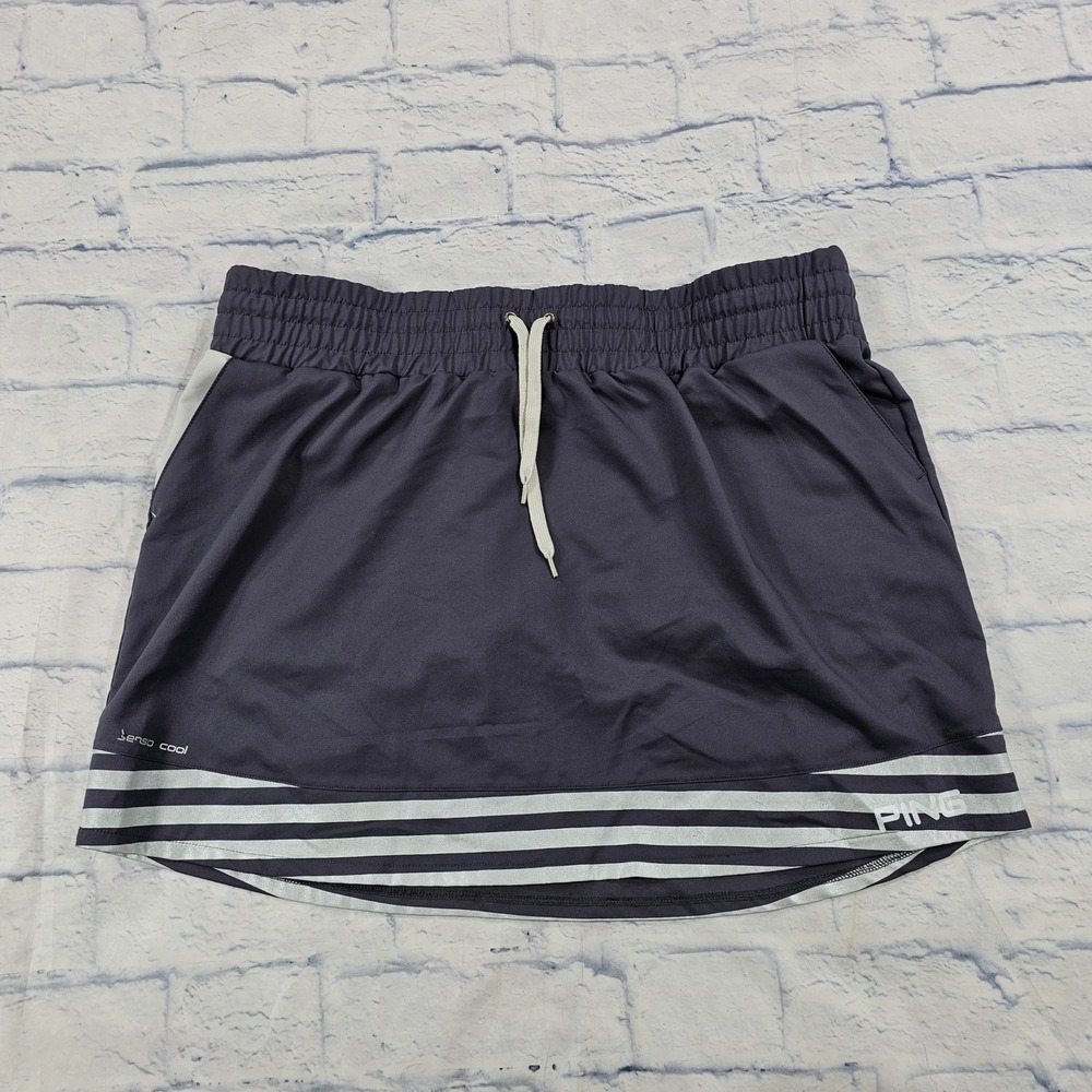 PING Golf Skort WOMENS XXL Gray Senso Cool Striped Athletic Tennis Skirt